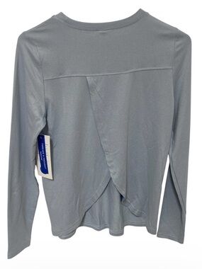 Threads 4 Thought Light Blue Gray Long Sleeve Tulip Back Top